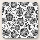 Schöner schwarz-weißer Cork-Untersetzer Untersetzer (Vorderseite)