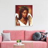 Schöner schwarzer Angel Leinwanddruck (Insitu (Wohnzimmer))