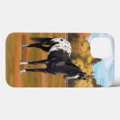 Schöner schwarzer Appaloosa Quarter Pferdehengst Case-Mate iPhone Hülle (Rückseite (Horizontal))