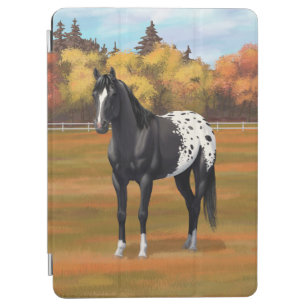 Schöner schwarzer Appaloosa Quarter Pferdehengst iPad Air Hülle