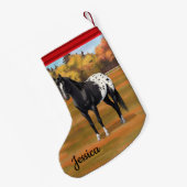 Schöner schwarzer Appaloosa Quarter Pferdehengst Kleiner Weihnachtsstrumpf (Rückseite (Hängend))