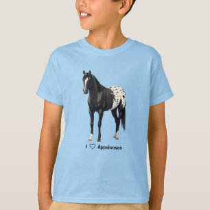 Schöner schwarzer Appaloosa Quarter Pferdehengst T-Shirt