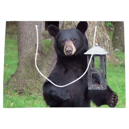 Schöner schwarzer Bär Große Geschenktüte (Vorderseite)