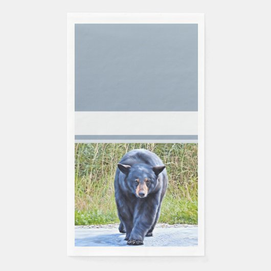 Schöner schwarzer Bär - Paper Napkin Serviette (Vorderseite)