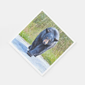 Schöner schwarzer Bär - Paper Napkin Serviette (Ecke)