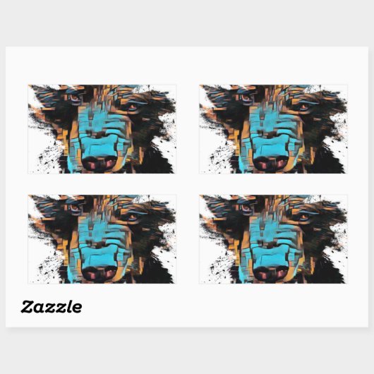 Schöner schwarzer Bär Rechteckiger Aufkleber (Blatt)