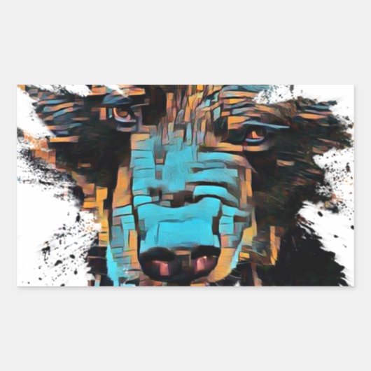 Schöner schwarzer Bär Rechteckiger Aufkleber (Vorderseite)