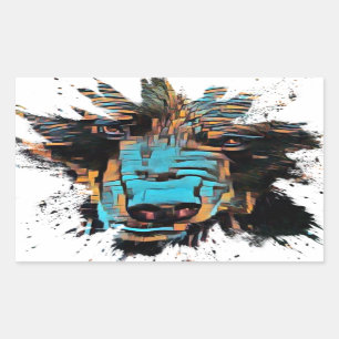 Schöner schwarzer Bär Rechteckiger Aufkleber