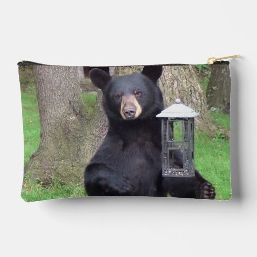 Schöner schwarzer Bär Zubehörtasche (Rückseite)