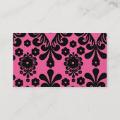 schöner schwarzer Damast auf hellrosa Chic Visitenkarte (Rückseite)