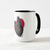 Schöner Schwarzer Deutscher Schäferhund PopArt Tasse (VorderseiteRechts)