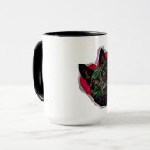 Schöner Schwarzer Deutscher Schäferhund PopArt Tasse (Vorderseite Links)