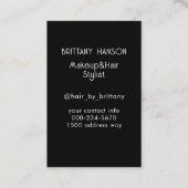 Schöner Schwarzer Frauenhaus Makeup Stylist Visitenkarte (Rückseite)