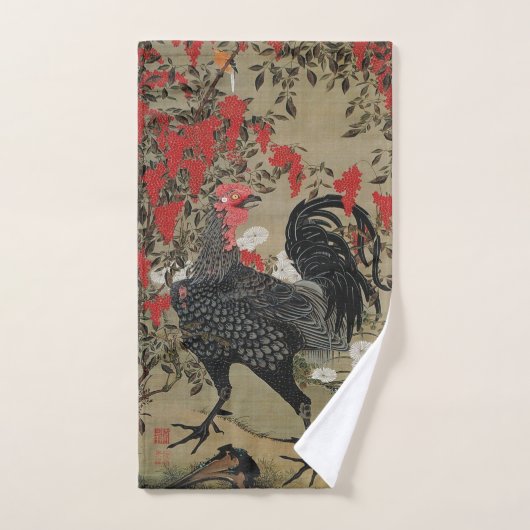 Schöner schwarzer Hahn Badhandtuch Set (Handtuch)