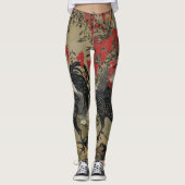 Schöner schwarzer Hahn Leggings (Vorderseite)