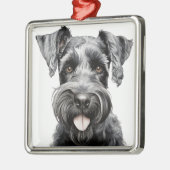 SCHÖNER SCHWARZER KERRY BLAUE TERRIER HUND ORNAMENT AUS METALL (Links)