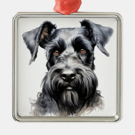 SCHÖNER SCHWARZER KERRY BLAUE TERRIER HUND ORNAMENT AUS METALL