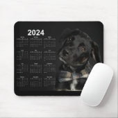 Schöner Schwarzer Labrador Retriever 2024 Kalender Mousepad (Mit Mouse)
