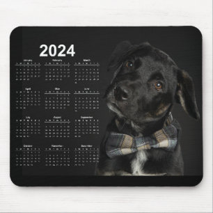 Schöner Schwarzer Labrador Retriever 2024 Kalender Mousepad