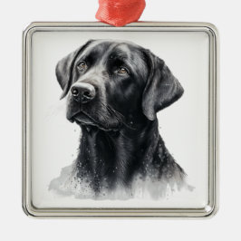 SCHÖNER SCHWARZER LABRADOR RETRIEVER HUND ORNAMENT AUS METALL