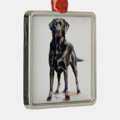 SCHÖNER SCHWARZER LABRADOR RETRIEVER HUND ORNAMENT AUS METALL (Rechts)