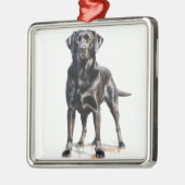 SCHÖNER SCHWARZER LABRADOR RETRIEVER HUND ORNAMENT AUS METALL (Links)