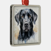 SCHÖNER SCHWARZER LABRADOR RETRIEVER HUND ORNAMENT AUS METALL (Rechts)