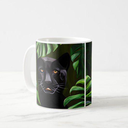 Schöner Schwarzer Panther Kaffeetasse (Vorderseite Links)