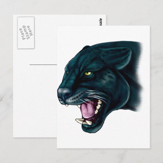 Schöner Schwarzer Panther Postkarte (Vorne/Hinten)