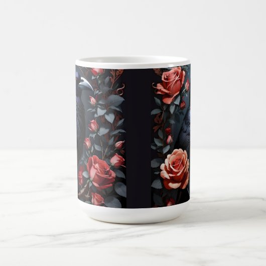 Schöner Schwarzer Rose Garten Kaffeetasse (Mittel)