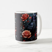 Schöner Schwarzer Rose Garten Kaffeetasse (VorderseiteRechts)