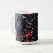 Schöner Schwarzer Rose Garten Kaffeetasse (Vorderseite Links)