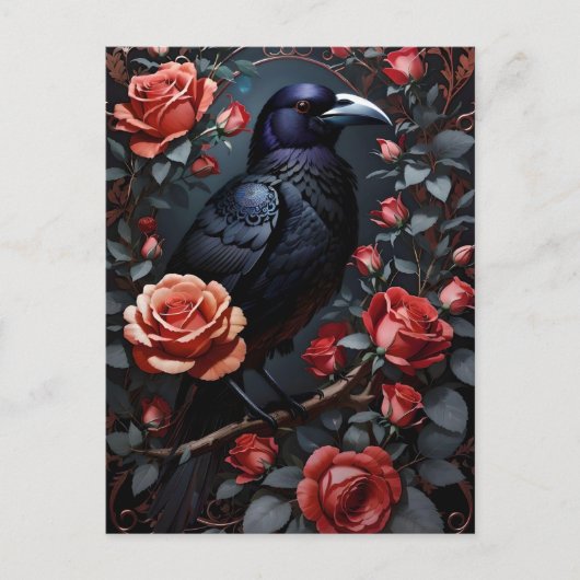 Schöner Schwarzer Rose Garten Postkarte (Vorderseite)