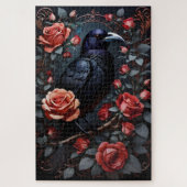 Schöner Schwarzer Rose Garten Puzzle (Vertikal)