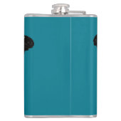 Schöner Schwarzer Schmetterling auf dunkelblauer F Flachmann (Rückseite)