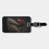 Schöner Schwarzer Schwan mit hellrotem Schnabel Gepäckanhänger (Vorderseite horizontal)