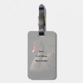 Schöner Schwarzer Schwan mit hellrotem Schnabel Gepäckanhänger (Rückseite vertikal)