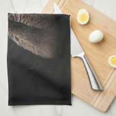 Schöner Schwarzer Schwan mit hellrotem Schnabel Geschirrtuch (Viertel Falte)