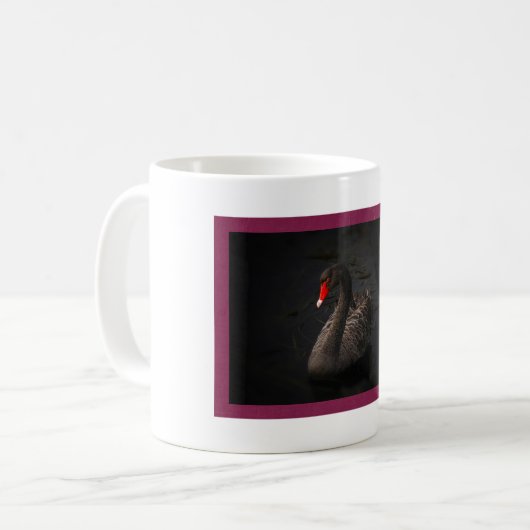 Schöner Schwarzer Schwan mit hellrotem Schnabel Kaffeetasse (Vorderseite Links)