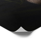 Schöner Schwarzer Schwan mit hellrotem Schnabel Poster (Ecke)