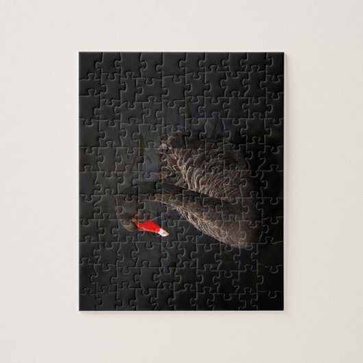 Schöner Schwarzer Schwan mit hellrotem Schnabel Puzzle (Vertikal)