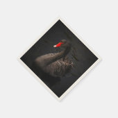 Schöner Schwarzer Schwan mit hellrotem Schnabel Serviette (Ecke)