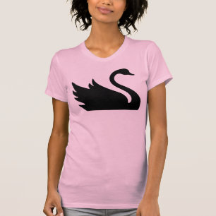 Schöner schwarzer Schwan-Vogel-Druck T-Shirt