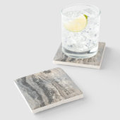 Schöner schwarzer u. Grau farbiger Steinuntersetzer (Seitenansicht)