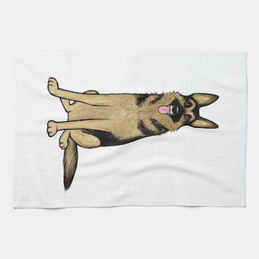 Schöner Schwarzer und Tan German Shepherd Dog Geschirrtuch (Horizontal)