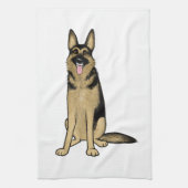 Schöner Schwarzer und Tan German Shepherd Dog Geschirrtuch (Vertikal)