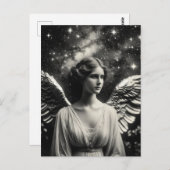 Schöner schwarzer und weißer Engel Postkarte (Vorne/Hinten)