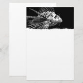 Schöner schwarzer und weißer Lionfisch Briefpapier (Vorne/Hinten)