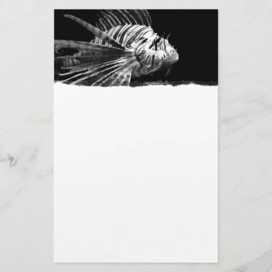 Schöner schwarzer und weißer Lionfisch Briefpapier (Vorderseite)