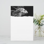 Schöner schwarzer und weißer Lionfisch Briefpapier (Stehend Vorderseite)